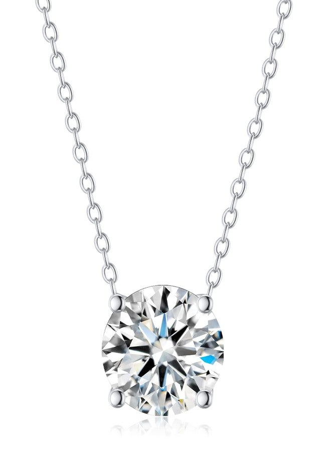 SecreTalk 1-4CT Moissanite 4P Pendant Necklace for Women, 1-4CT D Color 925 Sterling Silver Necklace with Certificate of Authenticity (2CT, White Gold Plated) - Image 1